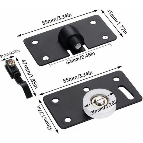 2 Pack Nylon Sliding Door Rollers - 30mm Furniture Sliding Wheels - Heavy Duty Sliding Door Fitting for Cabinet (1/5)