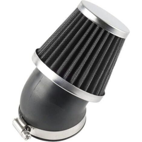 48/49/50 mm Universel 45° Collecteur en Caoutchouc Double Couche Acier Filtre à Air de Sport Filtre Filtre à Air pour Moto Scooter ATV Cyclomoteur Scooter Noir