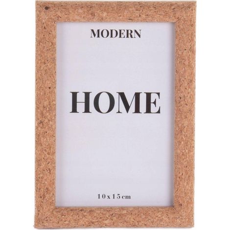 Marco de fotos Home Styling Collection marrón 12 x 17 cm corcho