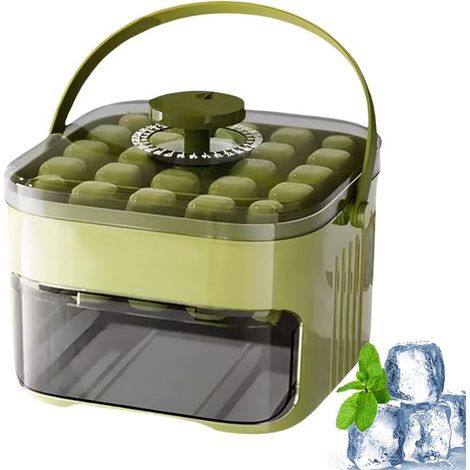 Bandeja para cubitos de hielo,bandeja para cubitos de hielo con soporte y cuchara,electrodoméstico de cocina,diseño de cajón sin contacto (1/5)