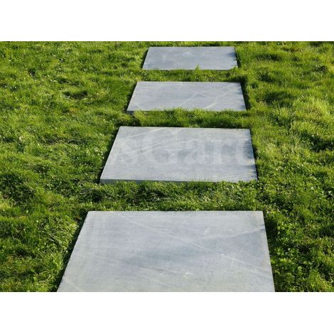 Classgarden – Pas japonais en ardoise sciée 80x80 cm – Épaisseur 3 cm – Couleur noire – Pour allées naturelles et jardins (1/5)