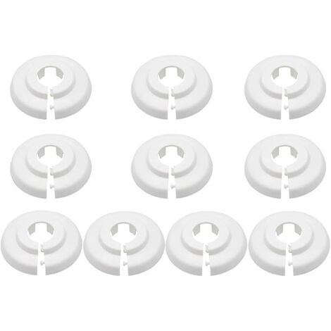 Ahlsen 10 Pièces Rosaces Simples de Radiateur, Colliers de Pipe en Plastique, Rosace Radiateur, Cache Tuyau Radiateur, Couvercle de Trou Mural Sol, Cache Tuyau pour Radiateur, Pour Robinet Tuyauterie (1/4)