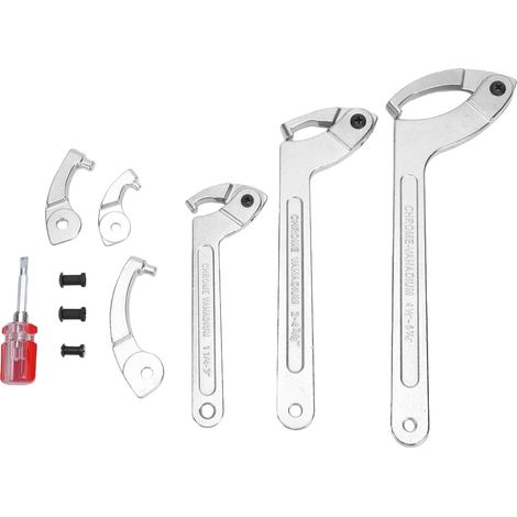 Set of 3 Adjustable Pin Hook Wrenches (1/5)