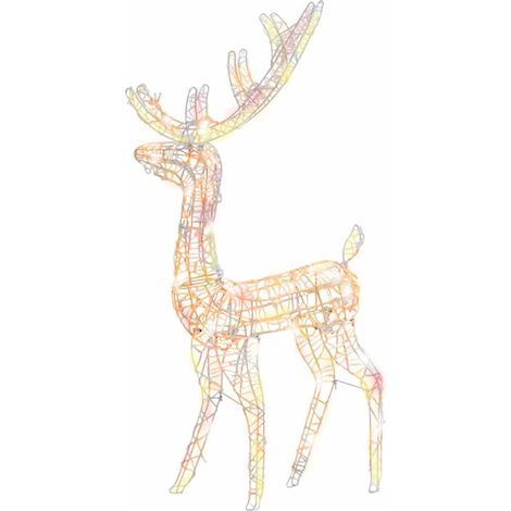 Renne de Noël Lumineux Décoration Intérieur Extérieur Acrylique 140 LED Colorées 128 cm (1/5)