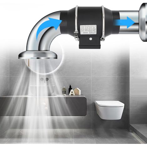 YISSALE - Ventilateur Extracteur d'Air de Conduit - Débit 220 m³/h, 35W, 2600 tr/min, 150 Pa, IPX2, Modèle ZA-100-1, Noir, Cuisine Salle de Bain Garage Atelier (1/5)