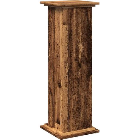 Le socle avec fonction de rangement est fabriqué en bois recyclé et en bois d'ingénierie. (1/5)