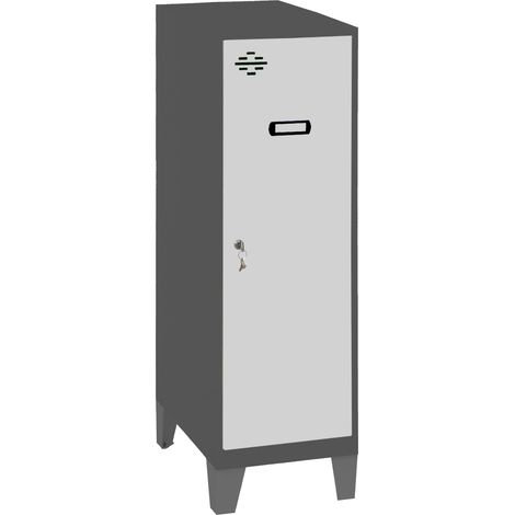SimonRack Armadietto Spogliatoio Metallico Piccolo, 1015x300x500 mm, Armadietto con Chiave, Antracite/Bianco - Simonlocker