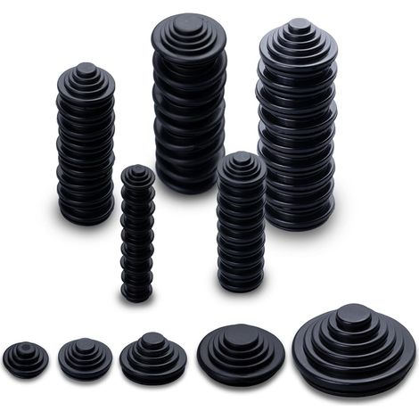 Lot de 50 Passe-Fils en Caoutchouc étanches Noir 10/16/20/25/30 mm, œillets Passe-câble pour Protection de Câbles, Tableaux électriques, Plomberie et Voiture (1/5)