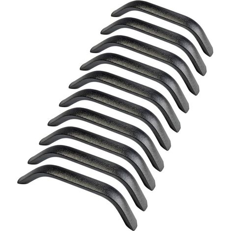 10 Küchenschrank- und Schubladengriffe, Kleiderschrankgriffe, Schlafzimmermöbelgriffe, 128 mm Lochabstand, sandgestrahlt, schwarz