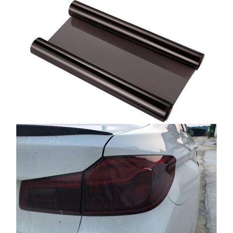 Film autocollant fumé foncé 30x120 cm, film décoratif pour feux arrière et antibrouillards, protection adhésive pour voiture (1/5)