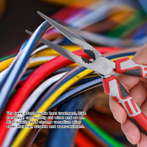 Pince à dénuder multifonction pour électricien, pince coupante à long nez, outil à main précis, usage professionnel et bricolage (1/5)