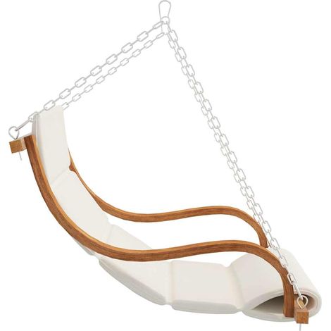 Balancelle de jardin Mobilier de jardin - et coussin crème Bois courbé avec finition en teck BV634822 - BonneVie (1/4)