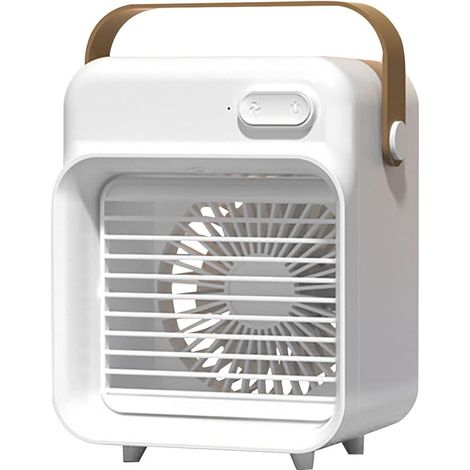 Raffrescatore d'aria domestico con ricarica USB - Ventilatore elettrico portatile da tavolo - Piccolo ventilatore elettrico (bianco, taglia unica) (1/5)