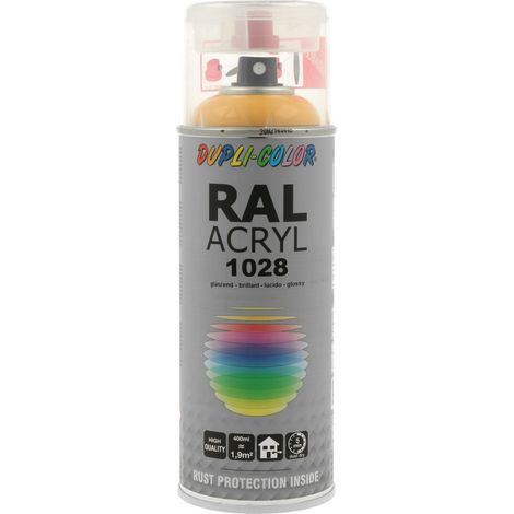 PEINTURE ACRYL RAL1028 JAUNE MELON BRILLANT 400ML DUPLI COLOR