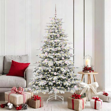 Künstlicher klappbarer Weihnachtsbaum Weiß 180 cm PE und PVC