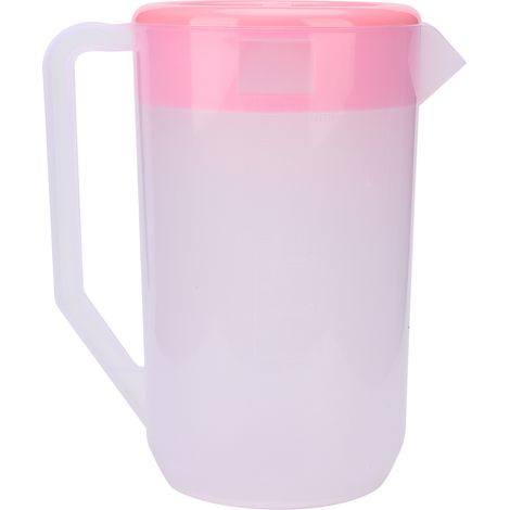 Carafe froide 4000ml en plastique non toxique, bouteille d'eau transparente avec couvercle rose, grand format pour usage quotidien (1/5)
