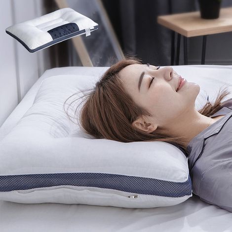 Oreiller Cervical - Mousse à Mémoire de Forme - Pour Douleur au Cou et aux Épaules - Adapté aux Dormeurs sur le Côté, Dos ou Ventre - 48 x 74 cm - 1 Pièce (1/5)