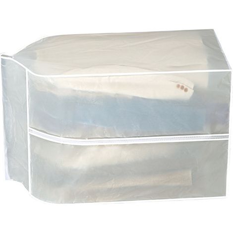 Grande housse à vêtements transparente, facile à installer, sac de rangement suspendu pour vêtements, housse anti-poussière avec fermeture auto-agrippante.