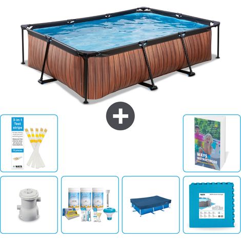 Exit-toys Piscina Exit Rectangular - Efecto madera - 300x200x65 cm - 7-piezas  S240 (1/5)