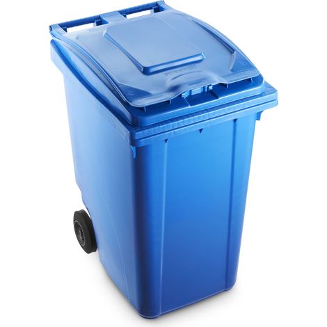Bidone carrellato per raccolta differenziata 360 litri - Blu - Mobil Plastic