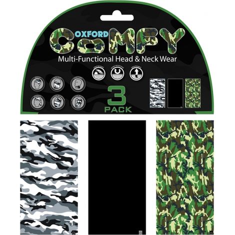 Lot de 3 colliers multifonctionnels coupe-vent Oxford Outdoor Camo
