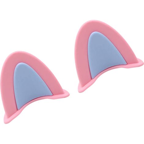 Casque Moto Autocollant Oreilles de Chat PVC Créatif Mignon Accessoire Casque Rose + Bleu (1/5)