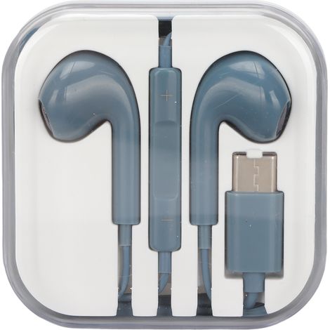 Casque anti-bruit Type C avec microphone intégré pour Xiaomi Huawei, filaire, couleur bleue (1/5)