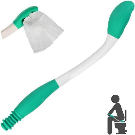Aide wc pour fesses, pince à papier toilette sans se baisser, outil WC antidérapant en silicone 38x3,5cm pour personnes âgées, handicapées et femmes enceintes (1/5)