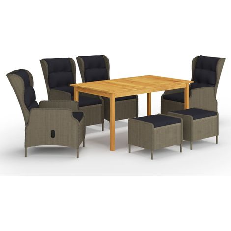 Ensemble de salle à manger de jardin 7 pcs Marron 18 (1/5)