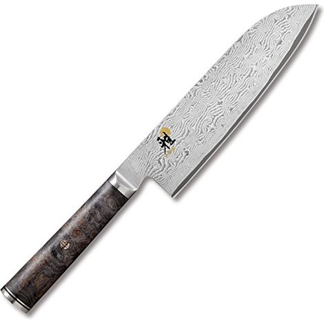 ZWILLING 34404-181 Miyabi 5000 MCD 67 Coltello Santoku Lama 18 cm Acciaio MC66 Damasco 132 strati Legno Nero colore Nero (1/4)