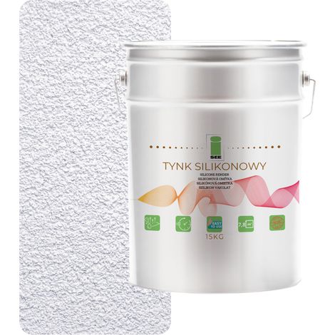 Außenfassadenputz aus Silikon, Schneeweiß, 1,5 mm, Premium, 15 kg