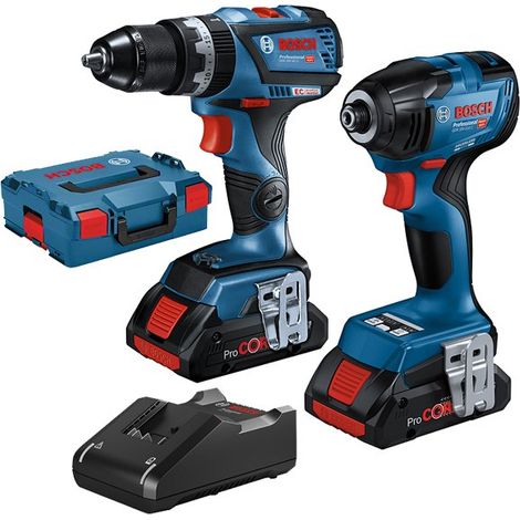 Bosch Twin Pack 18V 2 x 4.0Ah Li-ion Combi Drill Impact Driver BSH6019J0170 (1/4)