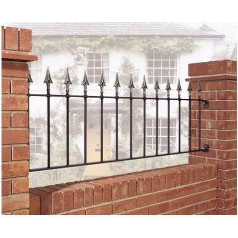 Balmoral Premium Range Spear Top Plain Railing Panel - Solid Steel - Fits Gap of 1830 mm x 560 mm High - Primed