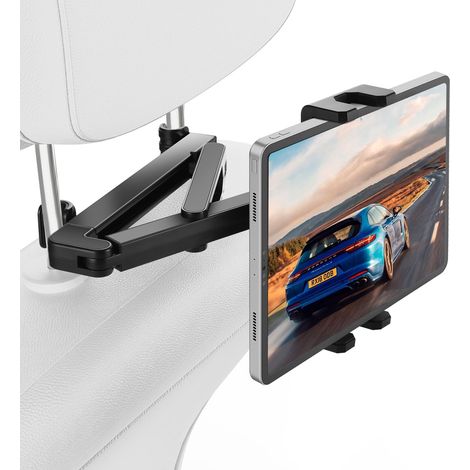 Soporte para tablet de coche, soporte para iPad de coche, rotación de 360°, soporte universal para tablet de coche con brazo articulado doble plegable para iPad, teléfono, Switch y todos los dispositi (1/5)