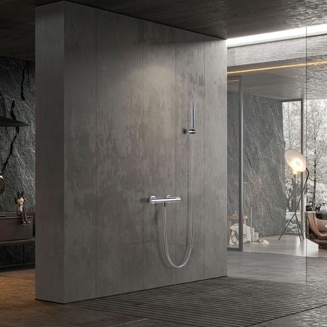 Imex -  Grifo Ducha y Bañera Termostatico  Cromado Serie  Génova