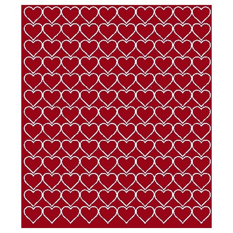 Adesivi a forma di cuore per San Valentino, 2 cm, 130 pezzi, rosso scuro opaco.