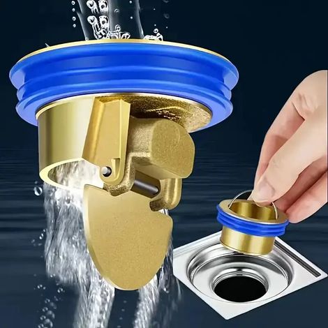 Valve d'arrêt anti-insectes résistante – Filtre anti-odeurs pour siphon de sol, cuisine, douche, Golden (1/4)