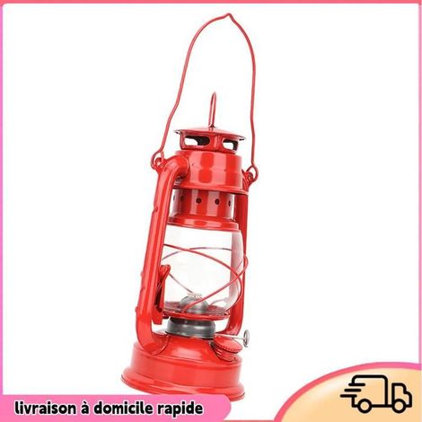 Lampe à pétrole - DILWE - Vintage - Fer - Intérieur - Bleu/Rouge (1/4)