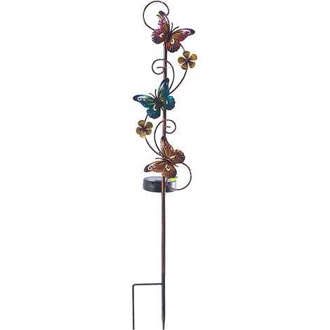 Lampadaire Solaire à LED d'Extérieur [Butterfly/Dragonfly/Ladybug] en Fer Multicolor 74cm IP44, 1 PCS (1/5)