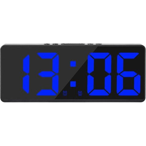 Grande Horloge Murale Numérique Intelligente APP Contrôle Heure/Date/Déclencheur Sonore et Fonction de Compte à Rebours Luminosité Continue et Alarme de Volume avec Fonction Snooze - Coque Noire Lumiè (1/5)