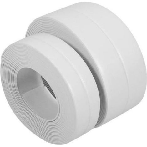 Bande D Etanchéite Autocollante - PVC - Pour Joints Mur Baignoire Cuisine Evier - 22 mm x 3,2 m - Blanc (1/4)