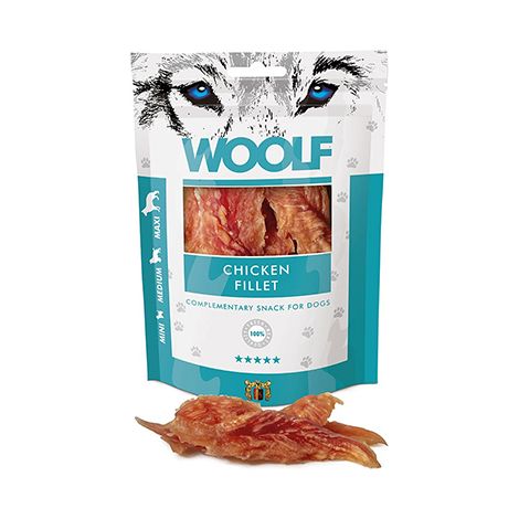 Bocconcini per cani Woolf al filetto di pollo, 100 g