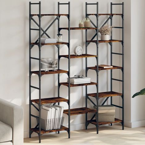 Bücherregal Räuchereiche 127,5x28,5x172,5 cm Holzwerkstoff (1/5)
