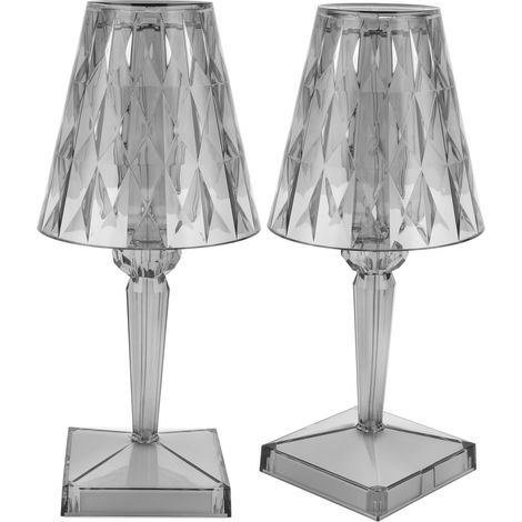 Lampe de bureau LED en cristal avec motif diamant prismatique transparent, rechargeable par USB, à intensité variable, idéale pour les chambres, salles à manger, bars, bureaux et tables décoratives (G (1/5)