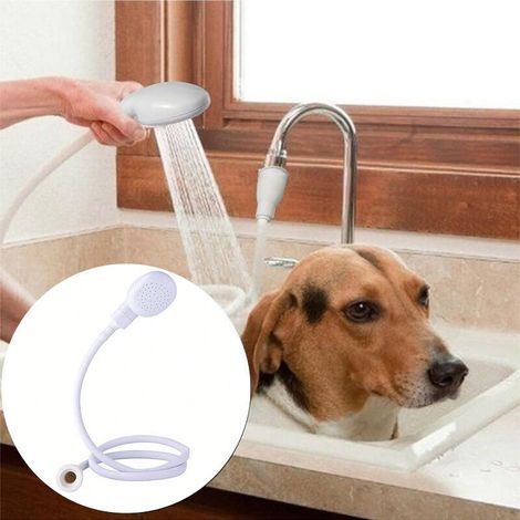 Tuyau de douche en caoutchouc pour évier, accessoire de douche portable pour robinet, pommeau de douche à main pour le bain de bébé, les animaux domestiques, le lavage des cheveux, le rinçage des légu (1/3)