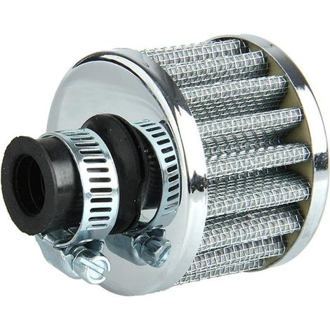 Kaltluftfilter-Entlüftungs-Kurbelgehäuse-Turbolader 12 mm Mini Silber für Auto Motorrad (silber) (1/4)
