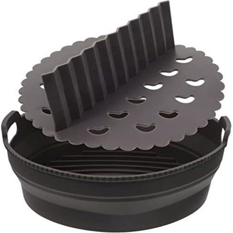 CSPARKV 21.5x12cm 1 Jeu tapis rond en silicone doublure de friteuse double pot cuisine accessoires accessoire cuisine plateau de friteuse à air en silicone moules en silicone pour friteuse à air (1/5)