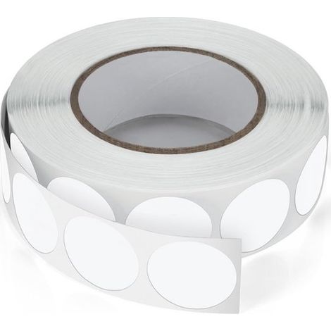 Pegatinas redondas de 19 mm,color blanco,rollo de pequeños puntos autoadhesivos,codificación por colores,pegatinas redondas,1000 unidades (1/5)