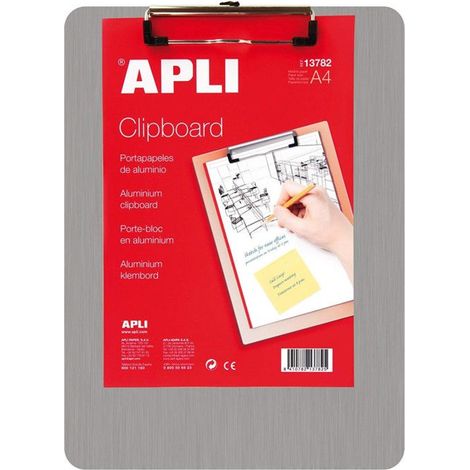 Porte bloc aluminium - APLI - 210 x 297 mm - Gris - Résistant aux griffures - Léger et pratique