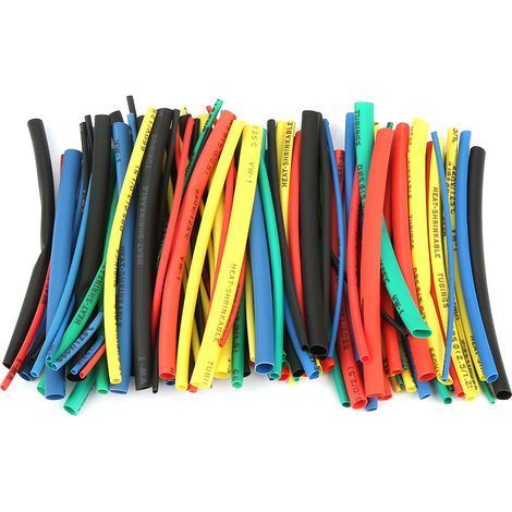 100 Stück, 5 Größen, Farbe, 100 mm Schrumpfschlauch, isolierter Kabelmantel (1/5)